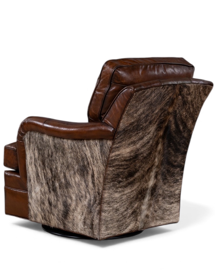 Hennessy Leather Swivel Glider