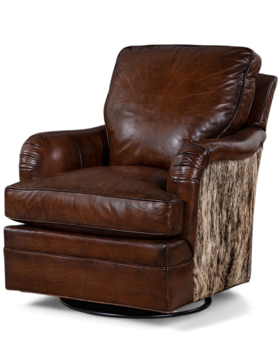 Hennessy Leather Swivel Glider