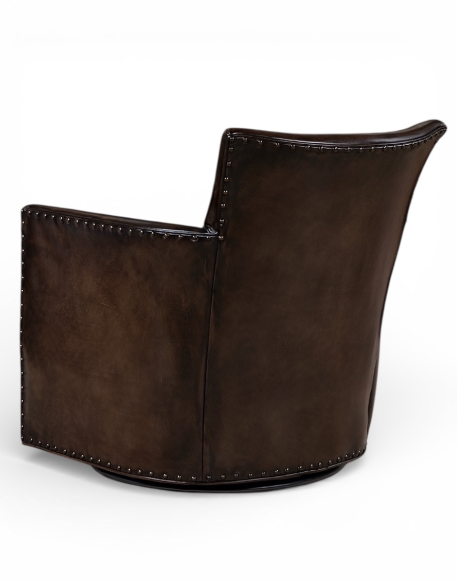 Jackson Smoke Leather Swivel Chair