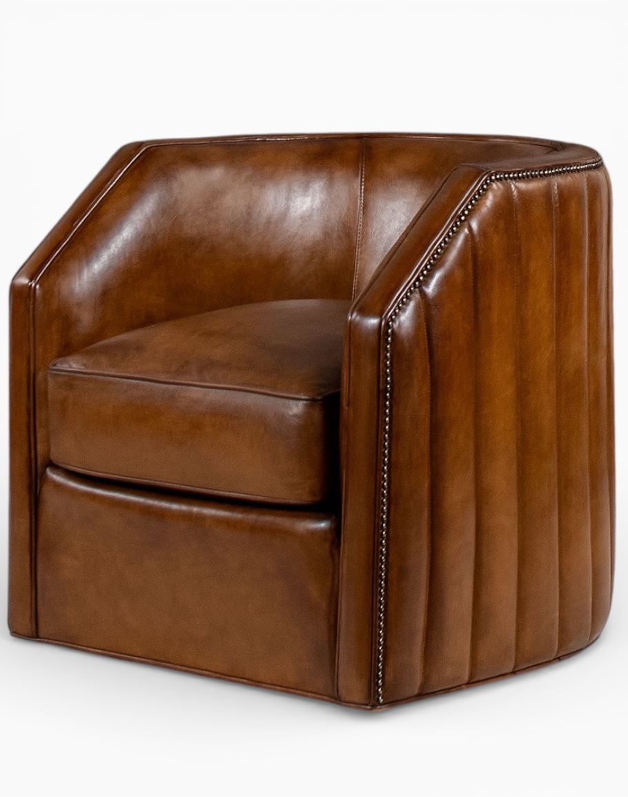 Oliver Leather Swivel Chair