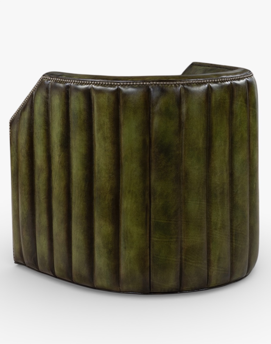 Oliver Olive Leather Swivel Chair