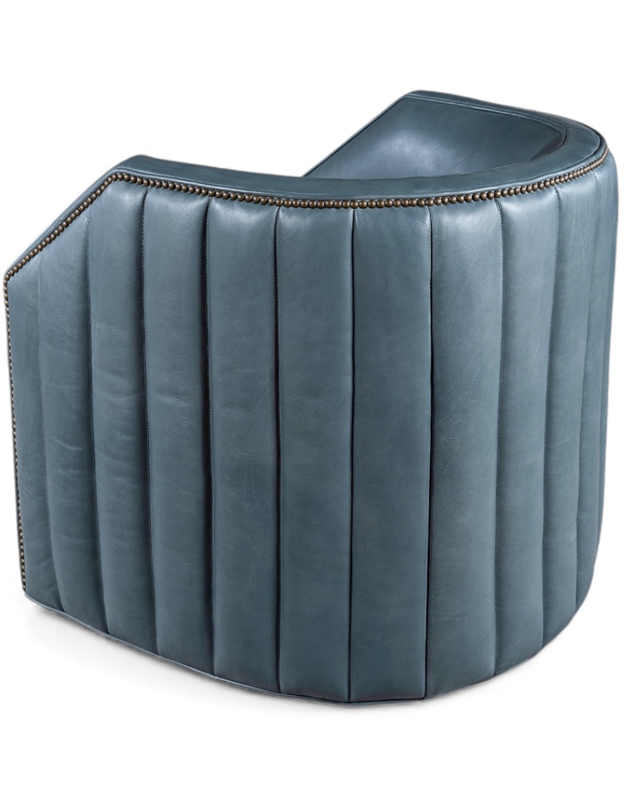 Oliver Sky Leather Swivel Chair