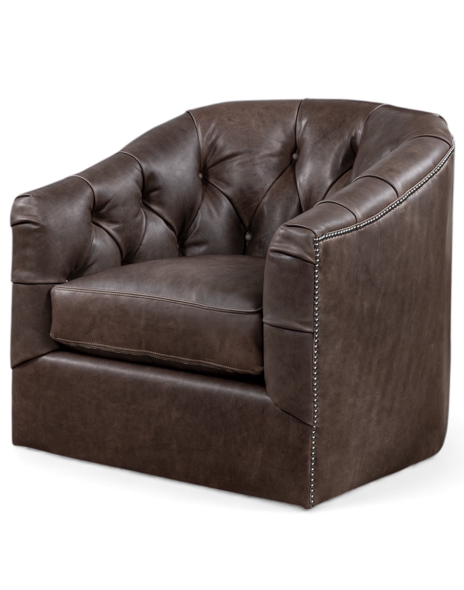 Dawson Dove Tufted Swivel Chair