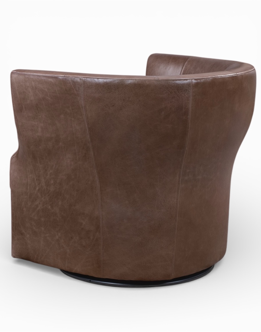 Shelby Dove Leather Swivel Chair
