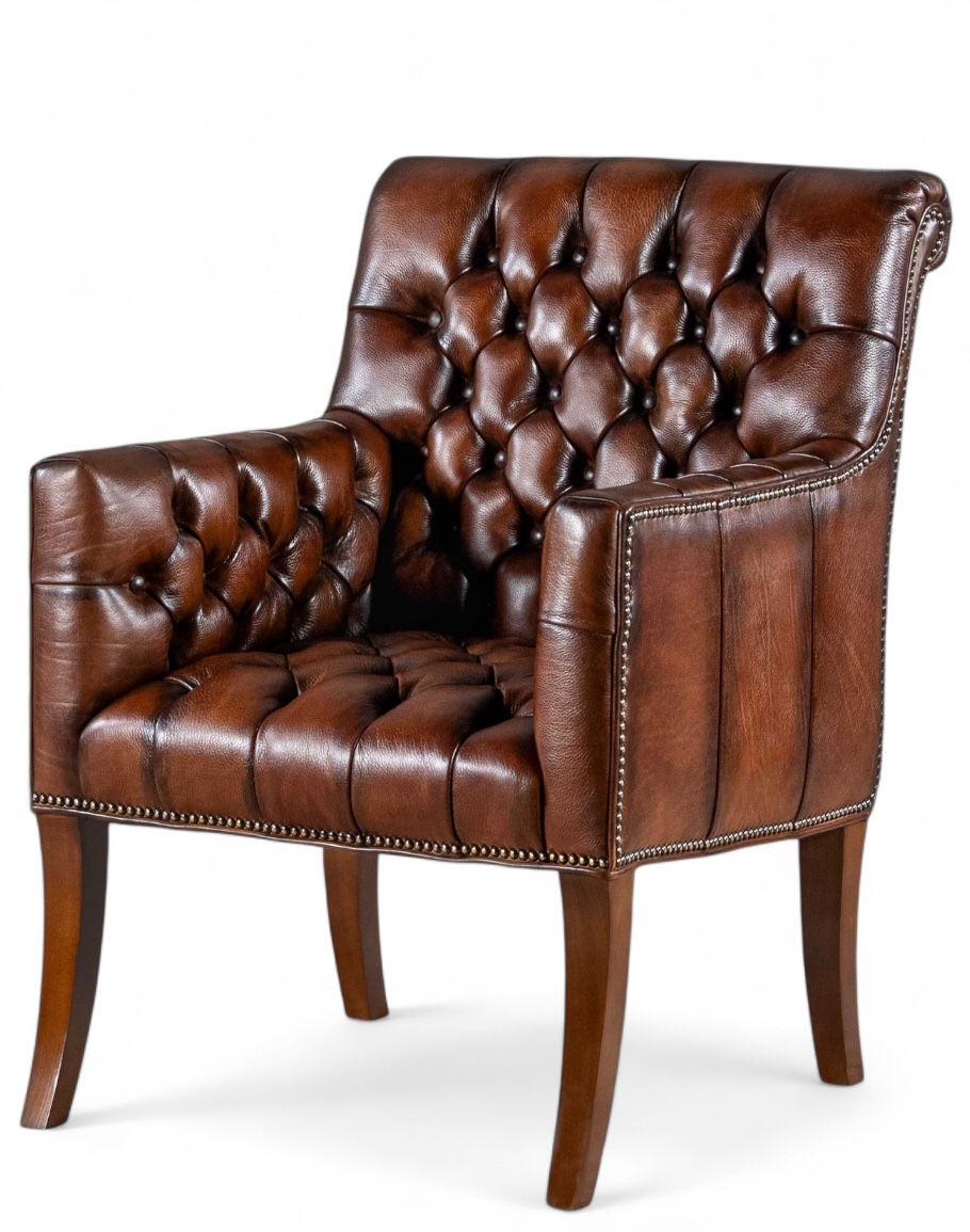 Reno Sable Tufted Leather Chair
