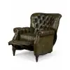 Huxley Olive Leather Recliner