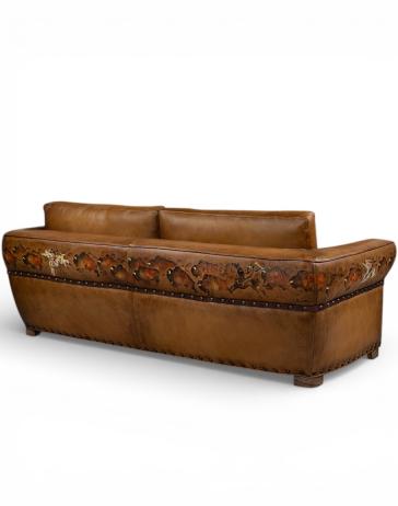 Painted Bison Leather Sofa