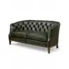 Audrey Olive Leather Settee