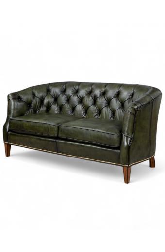 Audrey Olive Leather Settee
