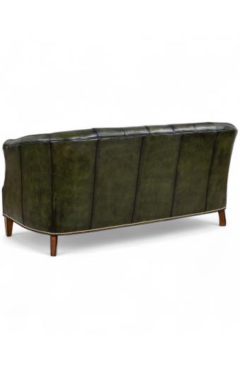 Audrey Olive Leather Settee