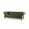 Carson Olive Leather Chesterfield Sofa