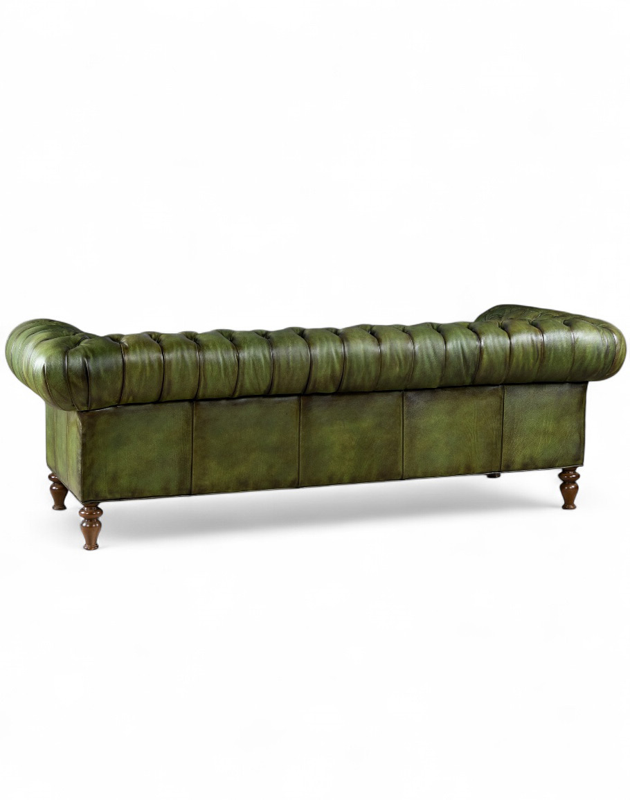 Carson Olive Leather Chesterfield Sofa