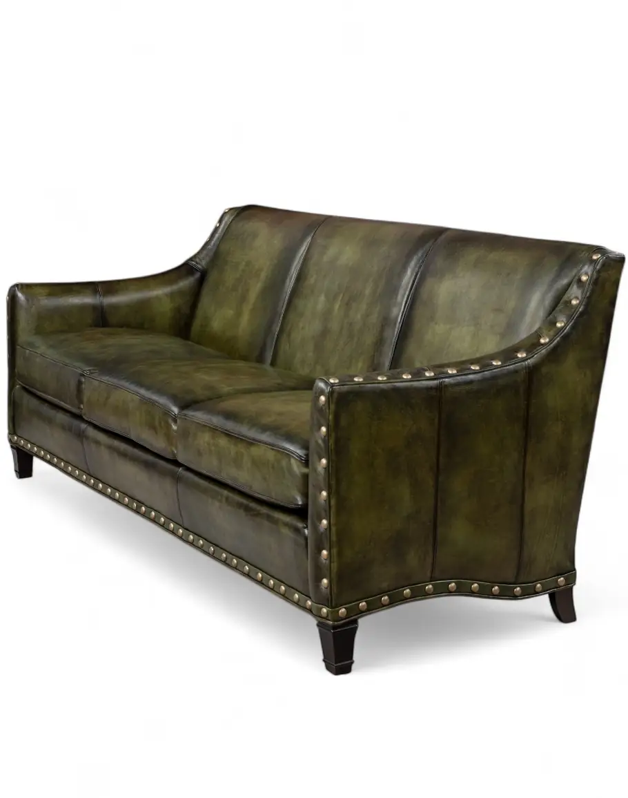 Cassidy Olive Leather Sofa