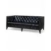 Kingston Black Tufted Leather Sofa