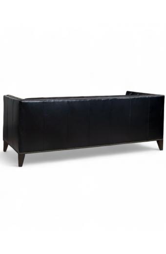 Kingston Black Tufted Leather Sofa