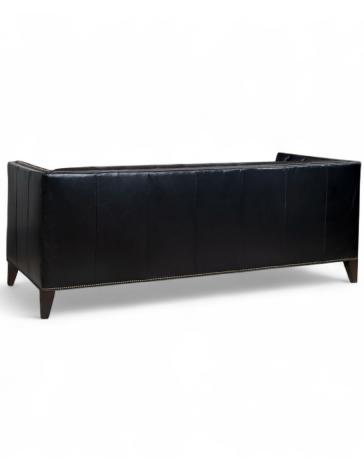Kingston Black Tufted Leather Sofa