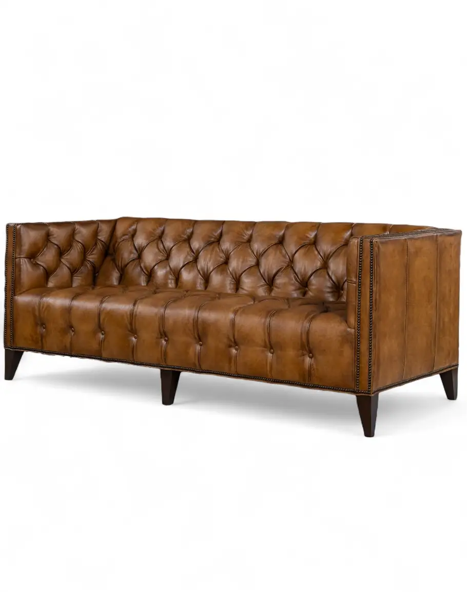Kingston Tufted Leather Sofa